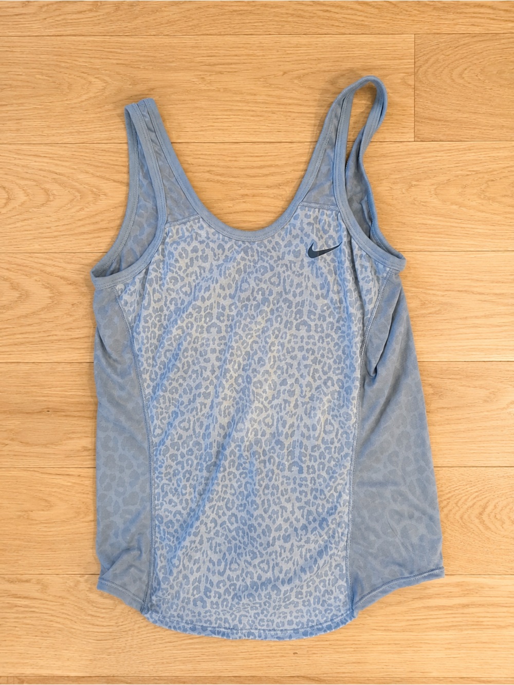 Nike Light Blue Leopard-Print Tank Top